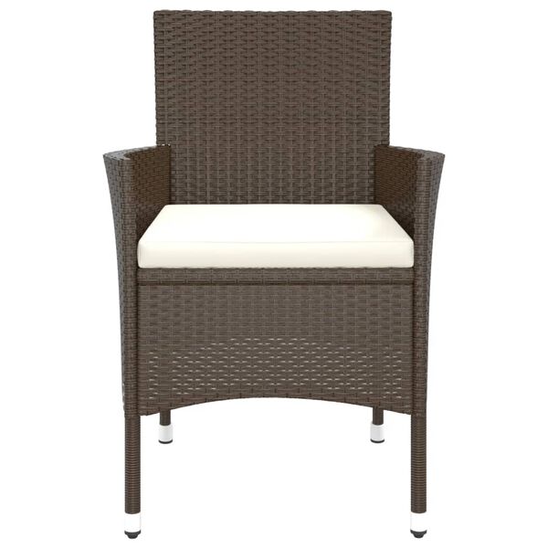 vidaXL Krzesła ogrodowe z poduszkami 4 szt. Brązowy polirattan (tylko Wielka Brytania/Irlandia/Filip/Norwegia)