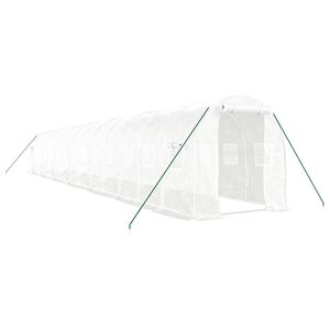 vidaXL Szklarnia ze stalową ramą, biała, 28 m&sup2;, 14x2x2 m