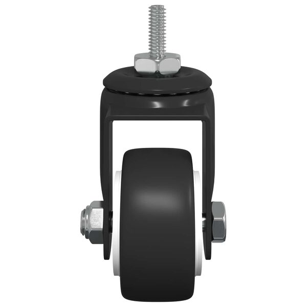 vidaXL Obrotowe k&oacute;łko 2 pcs Czarny M6 mm Żelazo i nylon