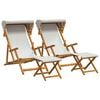 vidaXL Fotel ogrodowy 4 pcs 3 Pozycja Lite Drewno Eukaliptusowe