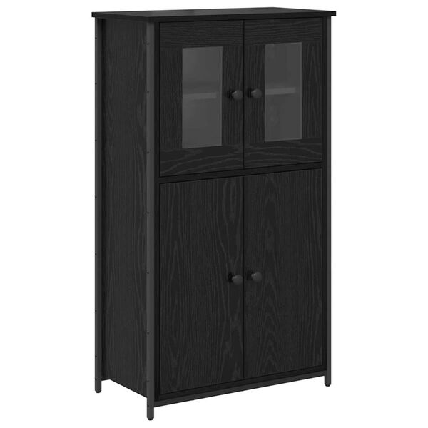 vidaXL Highboard Czarny Dąb 62 x 32 x 106,5 cm Materiał drewnopochodny
