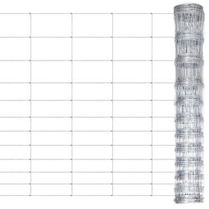 vidaXL Siatka ogrodzeniowa, galwanizowana stal, 50 m, 150 cm, srebrna