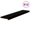vidaXL Stopnie schodowe 12 szt. brązowoczarne 110x25x2 cm lite drewno dębowe