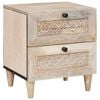 vidaXL Szafka Nocna Beżowy 40 x 33 x 46 cm Lite drewno akacjowe