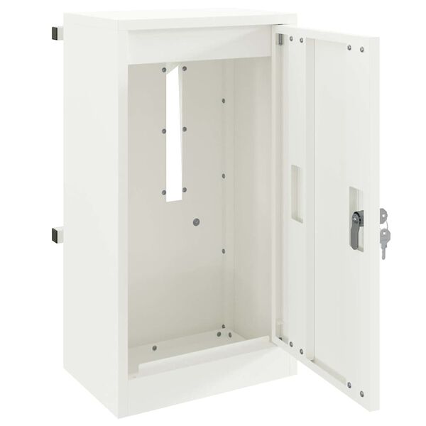 vidaXL skrzynka na listy Biały 30 x 23 x 55 cm Stal