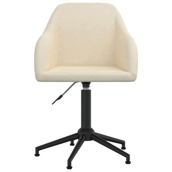 vidaXL Obrotowe krzesła stołowe, 4 szt., kremowe, obite aksamitem