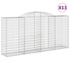 vidaXL Kosze gabionowe, 13 szt, 300x50x140/160cm, galwanizowane żelazo