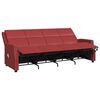 vidaXL Rozkładany fotel masujący 4-os., winna czerwień, sztuczna skóra