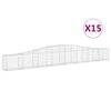 vidaXL Kosze gabionowe, 15 szt, 400x30x40/60 cm, galwanizowane żelazo