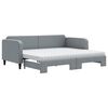 vidaXL Sofa rozsuwana z materacami, jasnoszara, 90x200 cm, tkanina