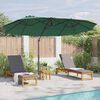 vidaXL Parasol plażowy Zielony 372 x 198 x 243 cm