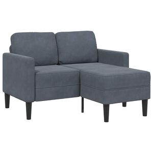 vidaXL Sofa 2-osobowa z szezlongiem w kształcie litery L Ciemnoszara