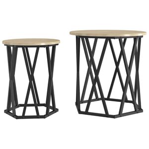 vidaXL Stolik kawowy 2 pcs Dąb Sonoma Drewno inżynieryjne i stal