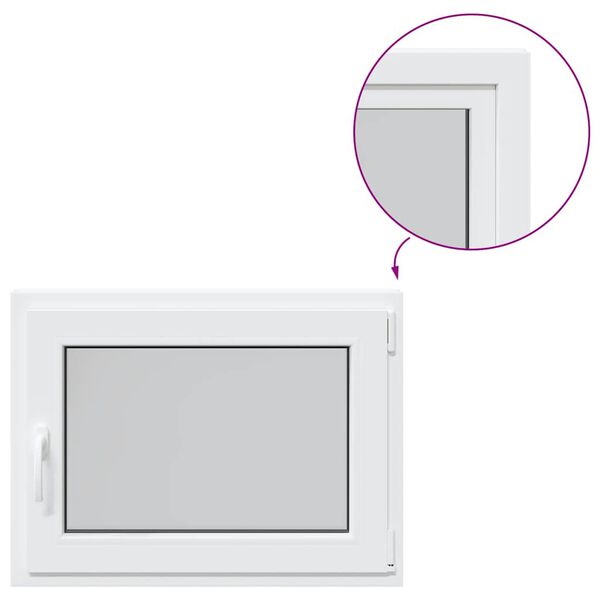 vidaXL Okno piwniczne "RISOR" 80x70 cm uchylno-rozwierne DIN prawe białe