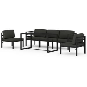 vidaXL 6-cz. zestaw mebli ogrodowych, poduszki, aluminium, antracyt