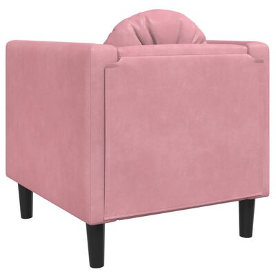 vidaXL Fotel z poduszką, różowy, aksamit