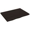 vidaXL Blat stołu, ciemnobrązowy, 80x60x(2-4) cm, lite drewno dębowe