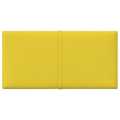 vidaXL Panele ścienne, 12 szt, jasnożółte, 30x15 cm, tkanina, 0,54 m²
