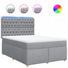 vidaXL Ł&oacute;żko kontynentalne z materacem, jasnoszare, tkanina, 140x190cm