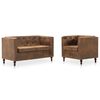 vidaXL Zestaw mebli Chesterfield, 2 cz., materiał zamszopodobny, brąz