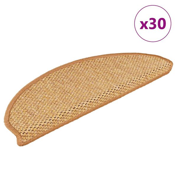 vidaXL Maty na schody samoprzylepne Sisal-Look 30 szt. 65x21x4cm Sisal