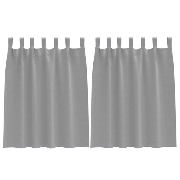 vidaXL Firany blackout z k&oacute;łkami 2 pcs Jasnoszary 140 x 140 cm