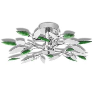 vidaXL Lampa sufitowa, 3 żar&oacute;wki E14, zielono-biała