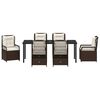 vidaXL Zestaw do jadalni w ogrodzie 7 pcs Brązowy polirattan