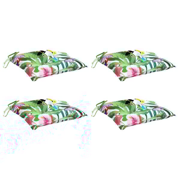 vidaXL Poduszki na krzesła, 4 szt., wielokolorowe, 40x40x7 cm, tkanina