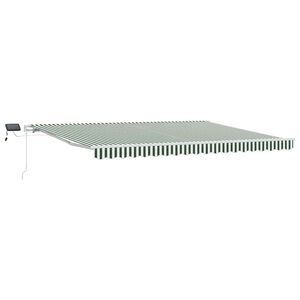 vidaXL Markiza wysuwana Zielony i Biały 450 &times; 300 cm