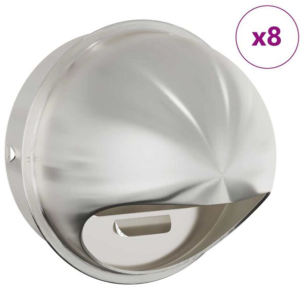 vidaXL Pokrywy wentylacyjne 8 pcs Srebrny 200 mm Stal nierdzewna