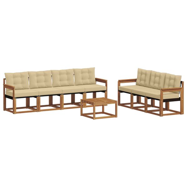 vidaXL Zestaw sof na zewnątrz z poduszką 8 pcs Naturalny i Beżowy