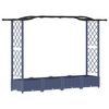 vidaXL Podniesione ł&oacute;żko z kratką i dachem Szary 207 x 40 x 126 cm PP