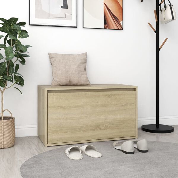 vidaXL Ławka do przedpokoju, 80x40x45 cm, dąb sonoma