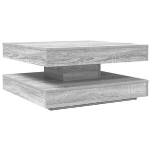 vidaXL Stolik kawowy obrotowy 360 stopni, szary Sonoma, 70x70x34,5 cm