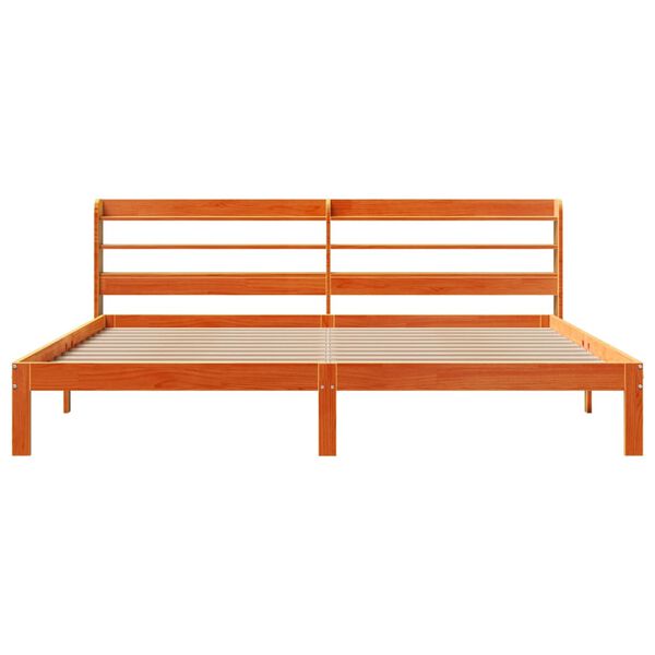 vidaXL Rama ł&oacute;żka bez materaca, woskowy brąz, 180x200 cm, lita sosna