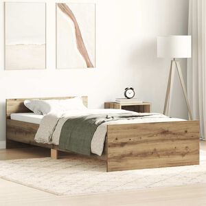 vidaXL Rama ł&oacute;żka bez materaca Artisan Oak 90x200cm Drewno klejone