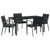 vidaXL Zestaw do jadalni w ogrodzie 5 pcs Czarny i szary Rattan PE