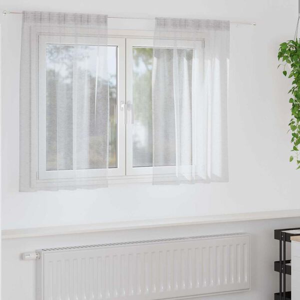 vidaXL Firany Voile 2 pcs Jasnoszary 140 x 140 cm Poliester