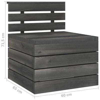 vidaXL Ogrodowa sofa 4-osobowa z palet, ciemnoszara, drewno sosnowe