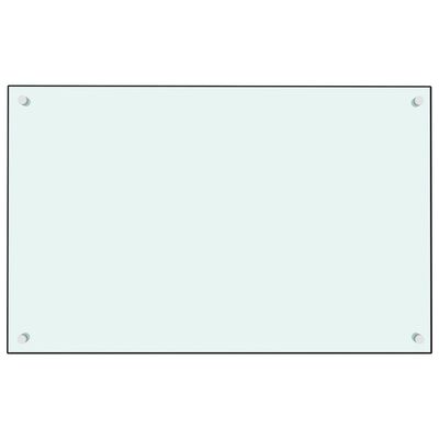 vidaXL Panel ochronny do kuchni, biały, 80x50 cm, szkło hartowane