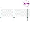 vidaXL Płot i Słup Zielony 0,6 x 10 m Stal