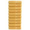 vidaXL Ręczniki premium, SOLUND, 10 szt., złote, 50x100 cm, 600 g/m&sup2;