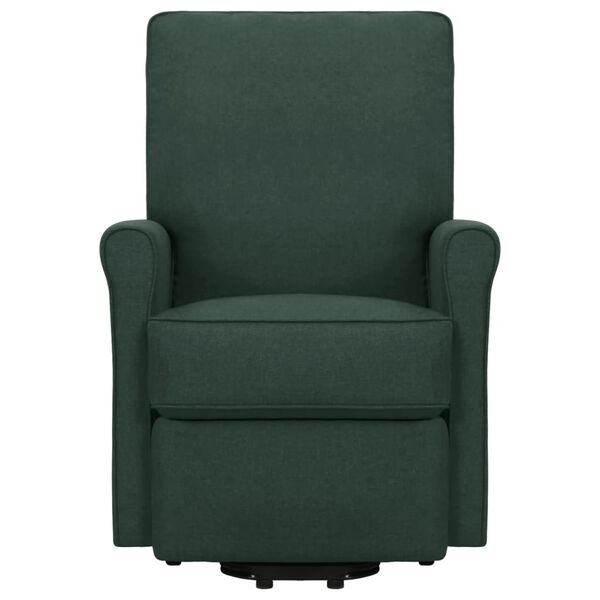 vidaXL Fotel ułatwiający wstawanie, ciemnozielony, obity tkaniną