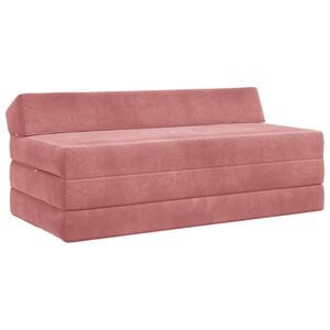 vidaXL Składana Sofa Ł&oacute;żko r&oacute;żowy 120 x 60 x 49 cm tkanina