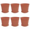 vidaXL Doniczki 6 pcs Czerwony ceglasty &Oslash; 19 x 16 cm