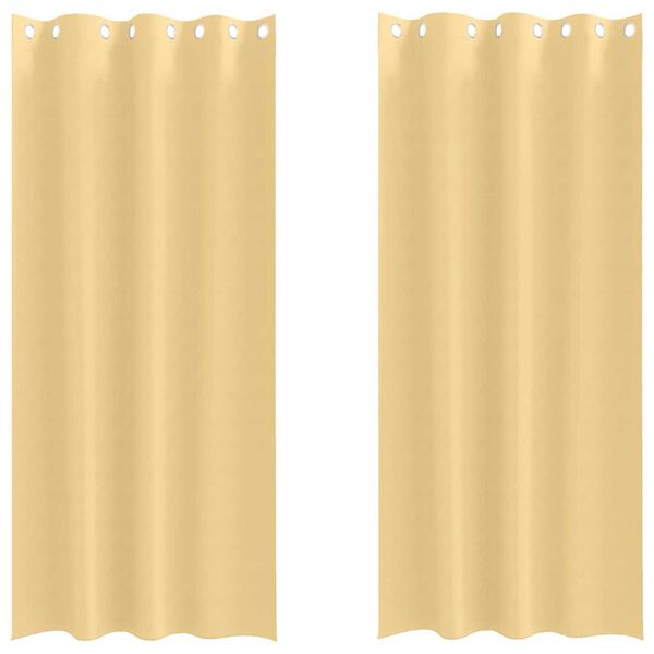 vidaXL Firany blackout z k&oacute;łkami 2 pcs Beżowy 260 x 140 cm Poliester