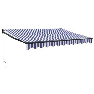 vidaXL Zwijana markiza, niebiesko-biała, 3x2,5 m, tkanina i aluminium