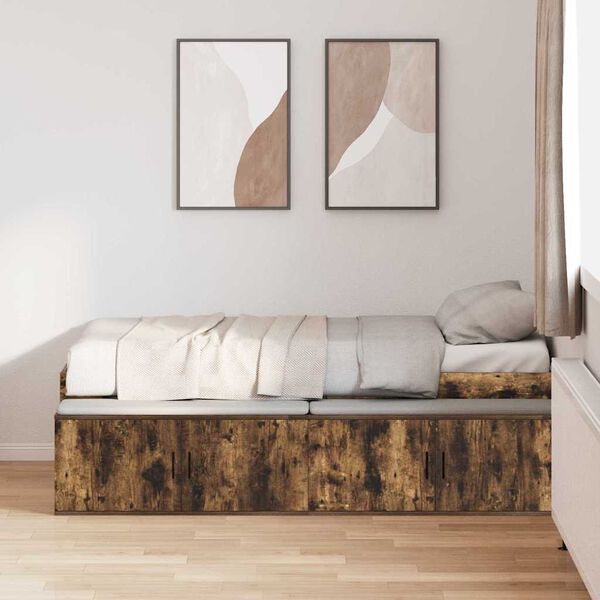 vidaXL Ramka ł&oacute;żka Dąb wędzony 90 x 200 cm Materiał drewnopochodny