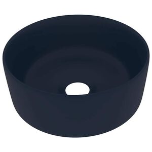 vidaXL Luksusowa, okrągła umywalka, matowy granat, 40x15 cm, ceramika